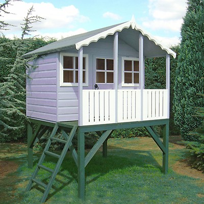shire 6 x 5 ft pixie wooden playhouse with veranda