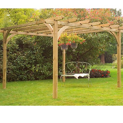 Forest Large Ultima Wooden Garden Pergola Kit 10 X10 Buy Sheds Direct